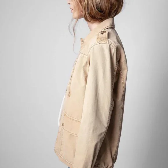NWT $398 Zadig & Voltaire Kid Cotton Good Vibes Jacket